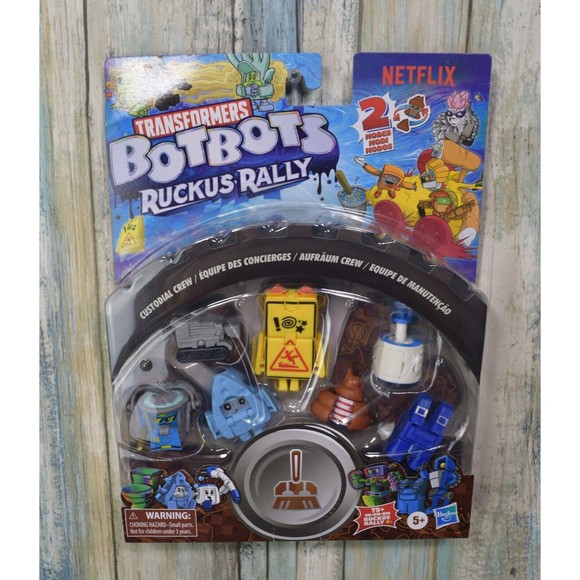 Transformers BotBots Custodial Crew Figure Pack Ruckus Rally  Netflix - Picture 1 of 3